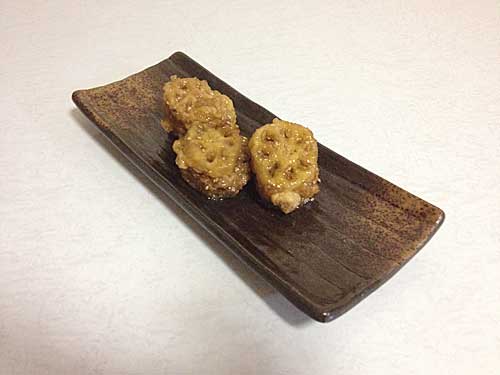 レンコンの挟み揚げ