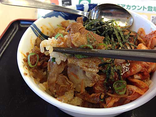 ビン丼の具材とごはん