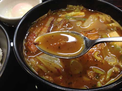 チゲ風カレーのスープ