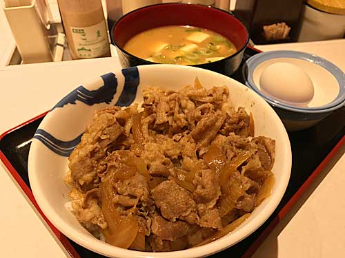 松屋　牛めし+豚汁＋生玉子セット