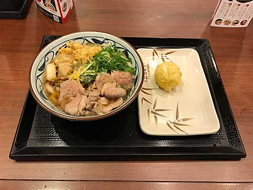 丸亀製麺　鴨ねぎうどん＋半熟玉子天