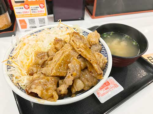 吉野家 牛カルビ生姜焼き丼 食レポブログ たべたおし