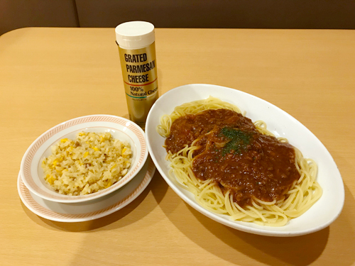 ジョイフル　たっぷりお肉のミートソース＋炒飯