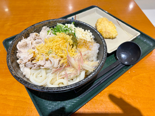 はなまるうどん　4種薬味豚しゃぶうどん　とり天