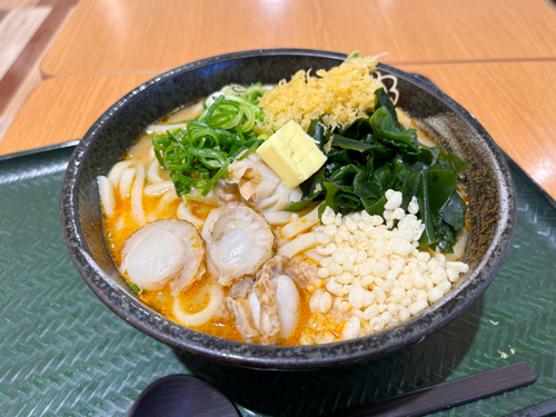 はなまるうどん　ホタテ味噌バター