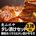 亀山社中 タレ漬け焼肉・BBQセット 華咲きハラミ＆華咲きひとくち牛モモ 3.78kg