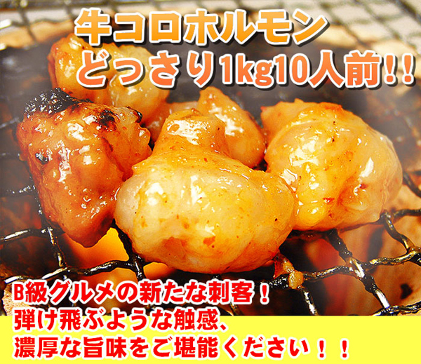 牛コロホルモンどっさり1kg10人前！！