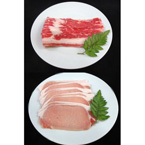 アメリカ産 牛カルビ＆カナダ産 三元豚 豚ロース 【スライス肉 各2kg】 精肉 〔ホームパーティー 家呑み バーベキュー〕