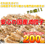 【ワケあり】安心の国産餃子200個！！40人前！！