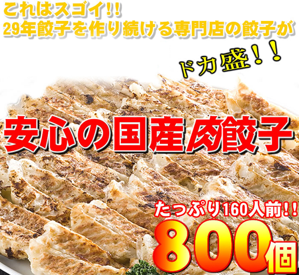 安心の国産肉餃子