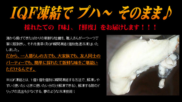 IQF凍結でプハ～そのまま♪
