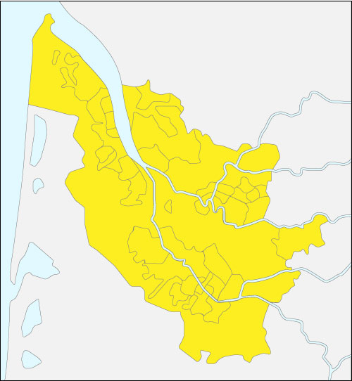 ボルドーAOC産地地図