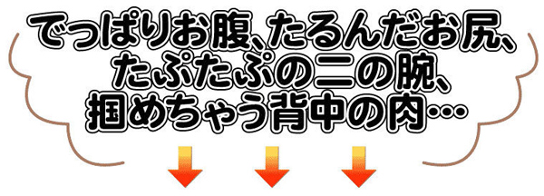 でっぱりお腹、たるんだお尻