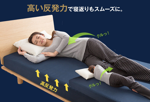高い反発力で寝返りもスムーズに。